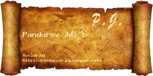 Pandurov Jób névjegykártya